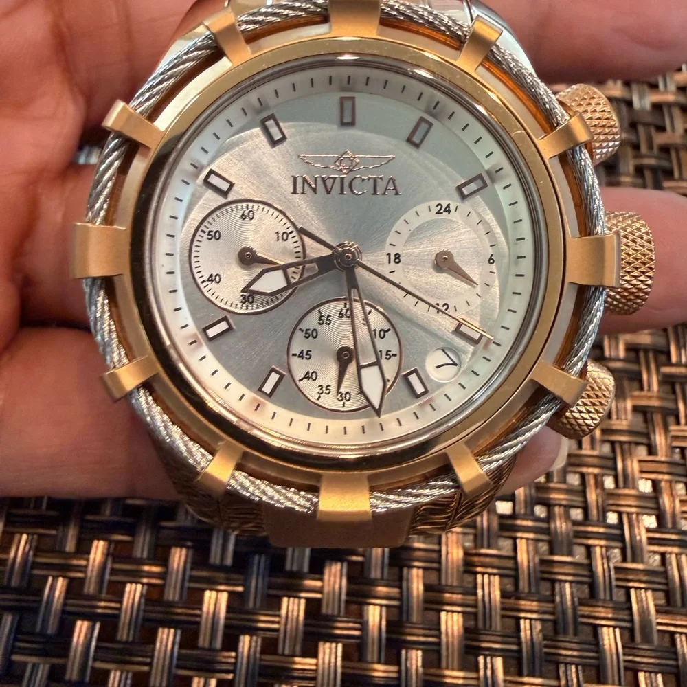 Invicta Rose Gold and Silver-Tone Chronograph Bracelet Watch